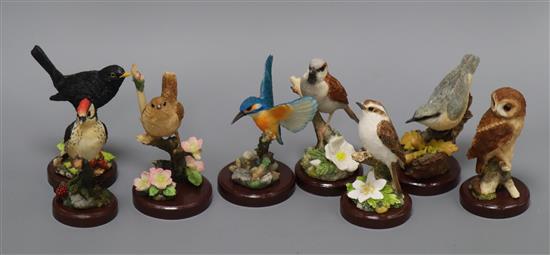 Eight Atlas Edition British bird models, boxed